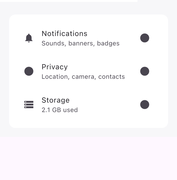 ListTile rendered natively on iOS