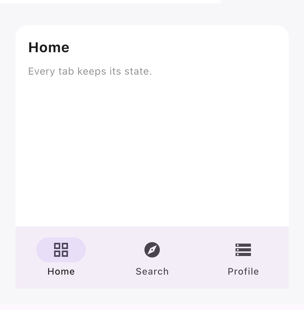 Tabs rendered natively on iOS
