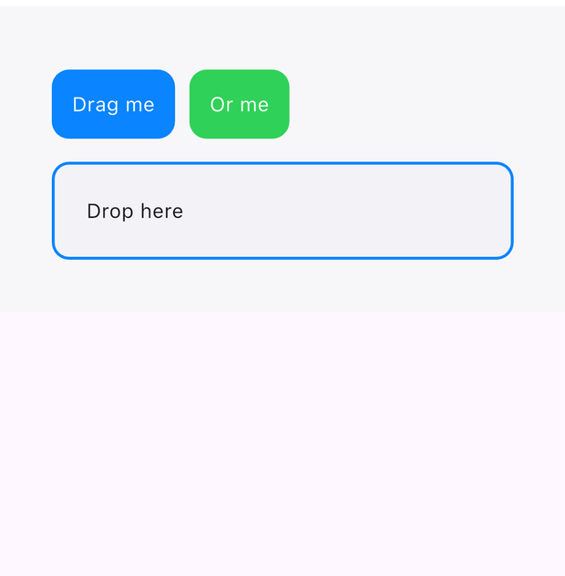 DragItem & DropZone rendered natively on iOS